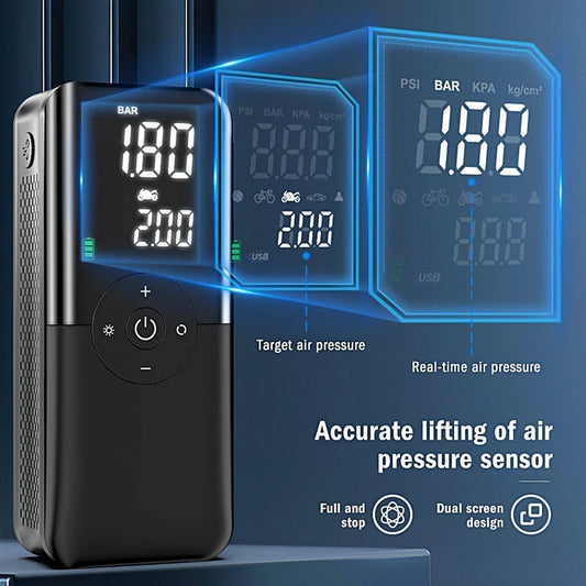 Portable Electric Air Pump — Digital Display Tire Inflator