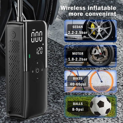 Portable Electric Air Pump — Digital Display Tire Inflator
