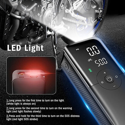 Portable Electric Air Pump — Digital Display Tire Inflator